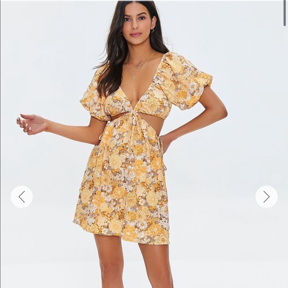 Yellow floral dress